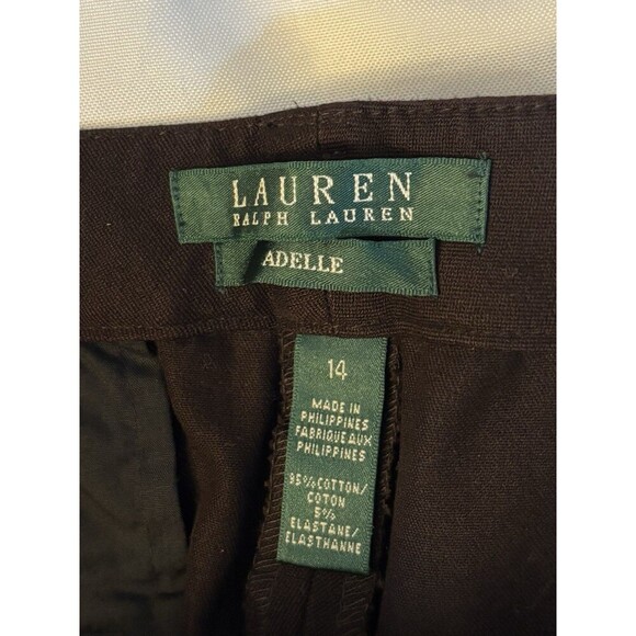 LAUREN RALPH LAUREN Adelle Pants Women 14 Brown Straight Leg Chino Office Work - Picture 2 of 12